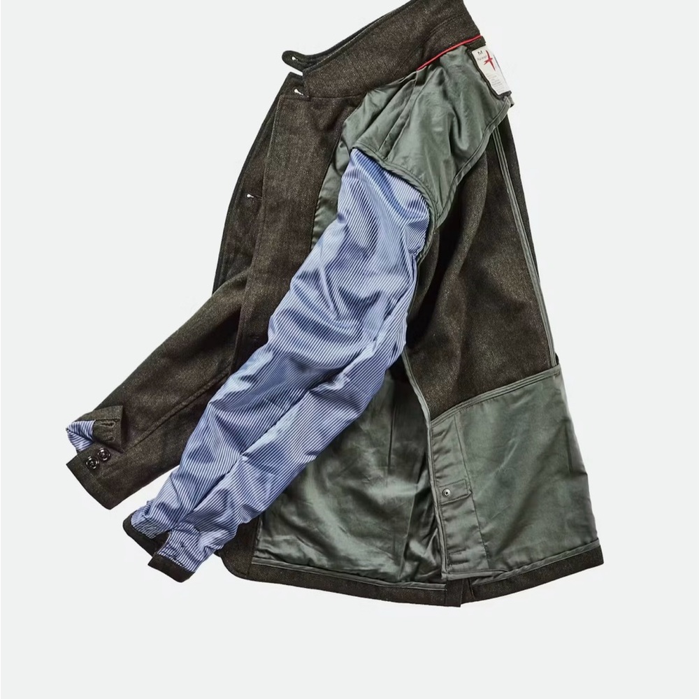 Relwen Heritage Trap Blazer Loden Herringbone